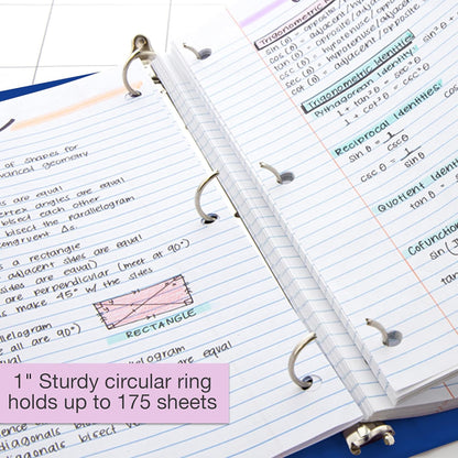 BAZIC Products 3 Ring Binder - Green, Economy View Binder with Clear Overlay Cover and Round Rings, Organizer for School Office Home Use, 1-inch Capacity Holds 175 Sheets Paper, 12-Pack