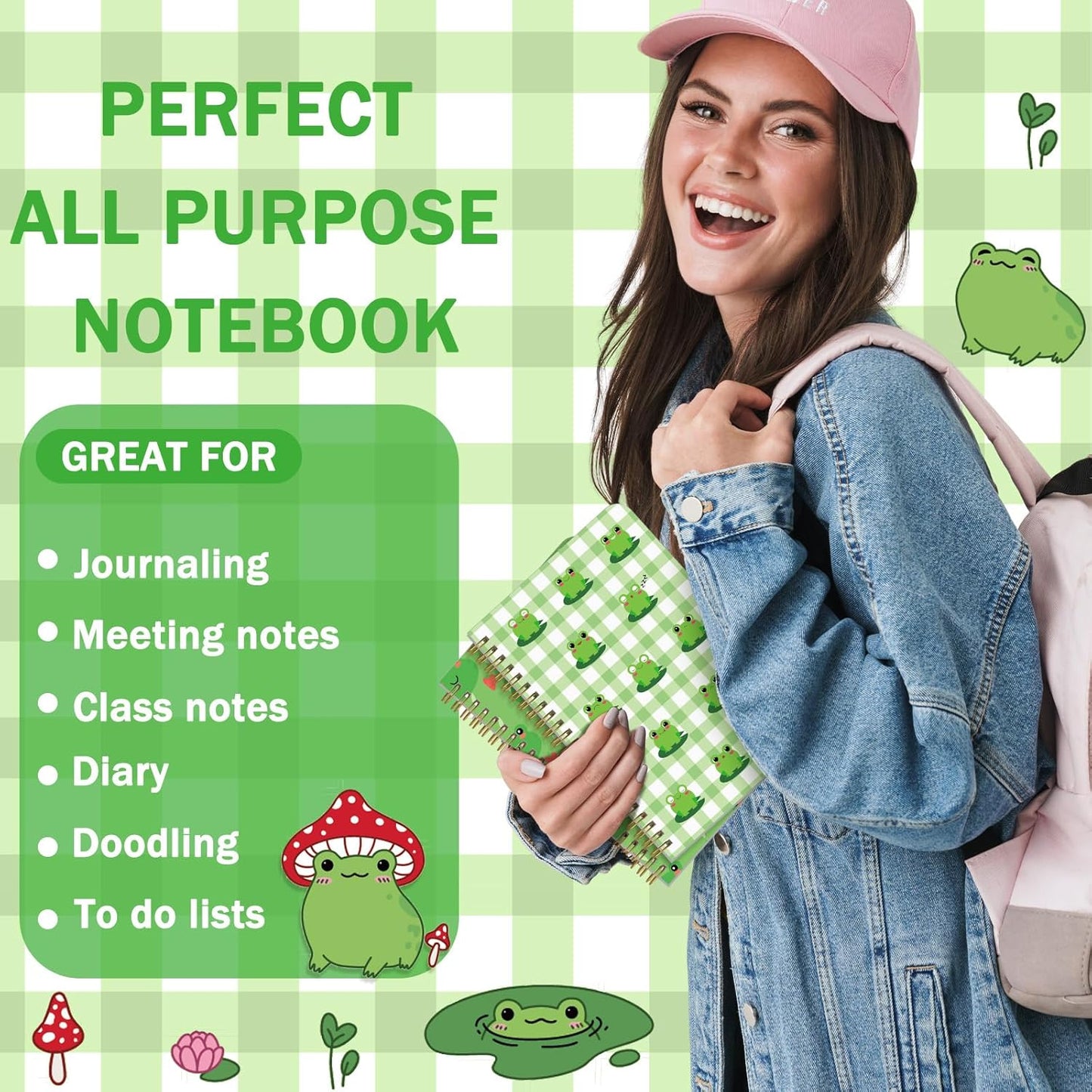 Resurhang 6 Pack A5 Composition Notebook Marble Spiral Notebooks Preppy Cute Aesthetic Hardcover Ruled Composition Books with Ballpoint Pens for School Day Classroom Prize, 5.8 x 8.3 Inch