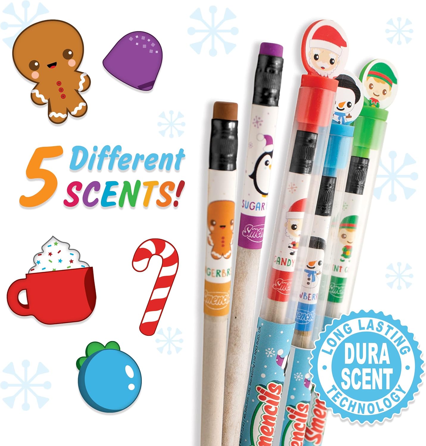 Spring Smencils - HB #2 Scented Pencils, 5 Count, Gifts for Kids, School Supplies, Classroom Rewards, Easter basket stuffers