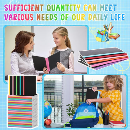 Handepo 100 Pack A5 Composition Notebooks 72 Pages/36 Sheets Ruled Lined Composition Kraft Notebooks Bulk Soft Cover Journals Travel Memo for Students Classroom Office Supplies(a5, Colourful)