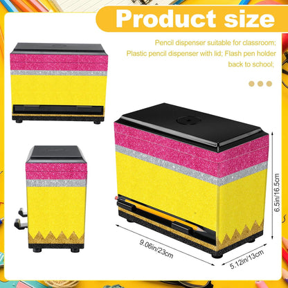 Briwooody Composition Pencil Dispenser for Classroom Back to School Teacher Must Have Black White Composition Notebook Classroom Decor Pencil Dispenser with Lid Teacher Gift for Pre K to Middle School