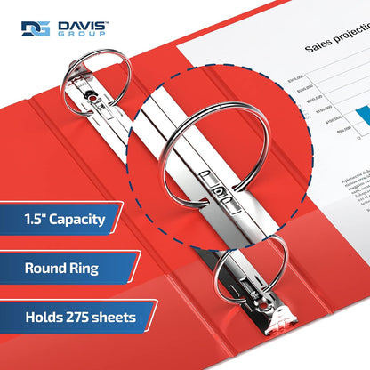 Easyview Premium 3-Ring Binders with Clear-View Covers and Round Rings, Binders for School or Office, 1 Inch, Pack of 6, Navy Blue