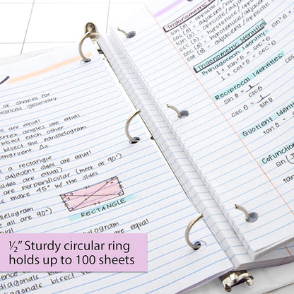 BAZIC Products 3 Ring Binder - Green, Economy View Binder with Clear Overlay Cover and Round Rings, Organizer for School Office Home Use, 0.5-inch Capacity Holds 100 Sheets Paper, 1-Pack