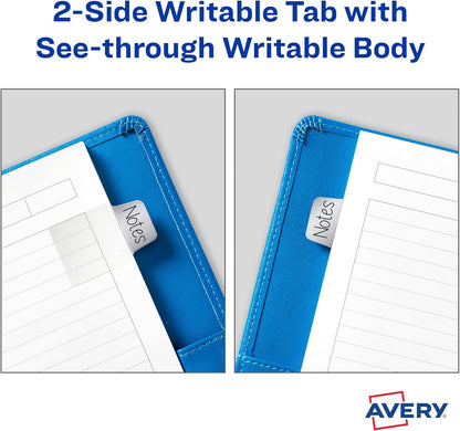 Avery Mini Ultra Tabs, 1" x 1.5", 2-Side Writable, Assorted Metallic Colors, 40 Repositionable Tabs (74785)