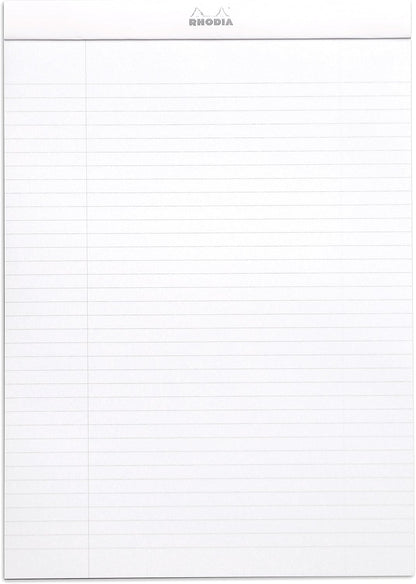 Rhodia Notepad, No18 A4, Lined - White, 8 1/4"" x 11 3/4""" (18601C)