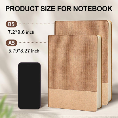 Lined Journal Notebook for Work College Ruled Note Book 5.79"x8.27"A5 PU Leather Daily Journaling 216 Pages for Women Men Writing Home School Supplies Business (Dark Green)