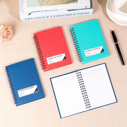 FLYING EAGLE 3 PCS Small Spiral Notebooks 4x6, A6 Cute Mini Journal Plastic Hardcover 8mm Ruled Notebook, Yellow 234 Sheets/468 Pages, 3 Pack Small Ruled Notebooks for School Work