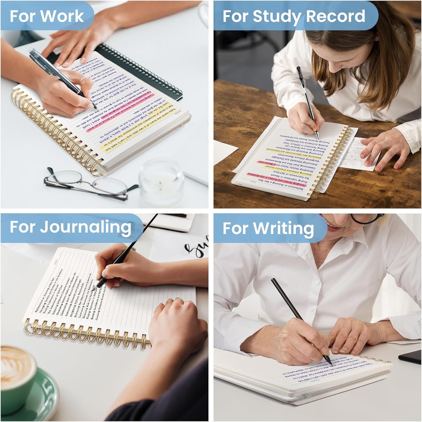 Lined Spiral Notebook Journal for Work, 300 Pages Thick B5 (7.1"x10") College Ruled Journal for Women & Writing, Hardcover Notebook for Note Taking, Perfect for Office Home School Supplies, Purple