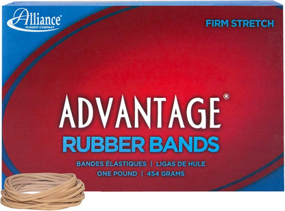 Alliance Rubber 26649 Advantage Rubber Bands Size #64, 1/4 lb Box Contains Approx. 80 Bands (3 1/2" x 1/4", Natural Crepe) Beige