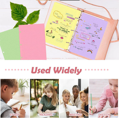 100 sheet Half Letter Graph Paper Refill 3 Hole Punch 5-1/2 x 8-1/2 College Ruled Grid Paper Pad Math Graph Paper Pad Colored Mini Binder Paper Planner Inserts Fits 3 Ring Binders For Office