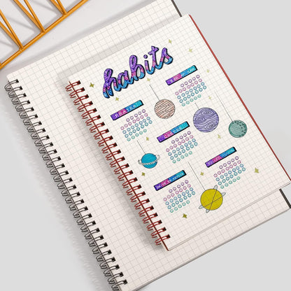 EMSHOI Dotted Journal Spiral Notebook 5.7" x 8.22" - 4 Pack 640 Pages 100gsm Thick Paper, A5 Dot Grid Notebook, Plastic Hardcover Dotted Notebook for Journaling Writing