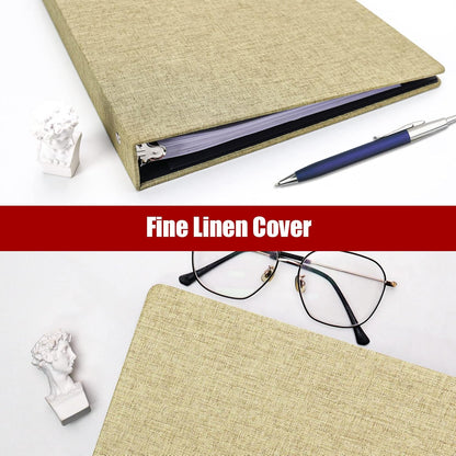 Vienrose 3 Ring Binder 1 Inch Round Rings with Linen Fabric Cover, Fits 8.5 x 11 Inch Paper, Durable Organizer for School, Office, Home, Recipes, Grey