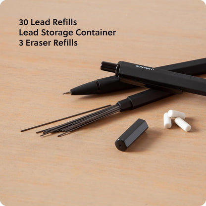 U Brands Cambria Mechanical Pencils, Set of 2, Blush Pink, Soft Touch, Medium (0.7 mm) Point, Lead and Eraser Refills