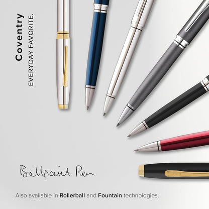 Cross Coventry Pen Ballpoint - Black/Chrome Lacquer