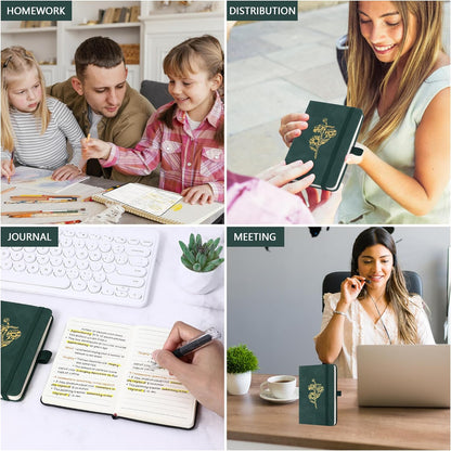BOBO RABBIT 3 Pack Pocket Notebook Journals Mini A6 Sunflower Floral Notepads Total 600 Pages Aesthetic Hardcover College Ruled Lined Notebooks for Note Taking Travel Office School Supplies, 3.7"x 5.7"