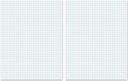 Ampad 8 1/2 x 11 Inches White Quad Pad, 4 Square Inch, 50 Sheets, 1 Each (22-030C)