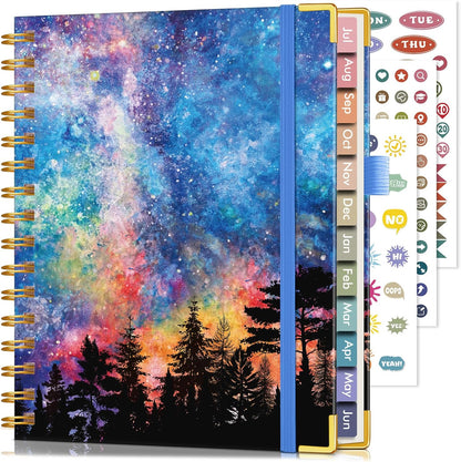 2026 Planner, Weekly and Monthly Calendar Planner from January 2026 - December 2026, 8.5" x 11" Hardcover Leather Hourly Appointment Book with Tabs, Spiral Daily Planners for School Work Home, Green