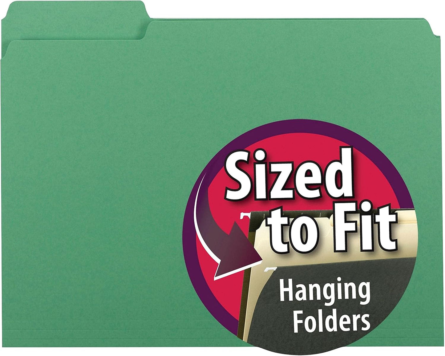 Smead Interior File Folder, 1/3-Cut Tab, Letter Size, Aqua, 100 per Box, Expandable File Folders for Filing Cabinet