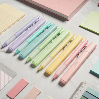 BLIEVE - Aesthetic Highlighters and Gel Pens With Soft Ink and Chisel Tip, Bible Highlighters and Pens No Bleed, Dry Fast Easy to Hold, for Bible Journaling Planner School Supplies (MORANDI)