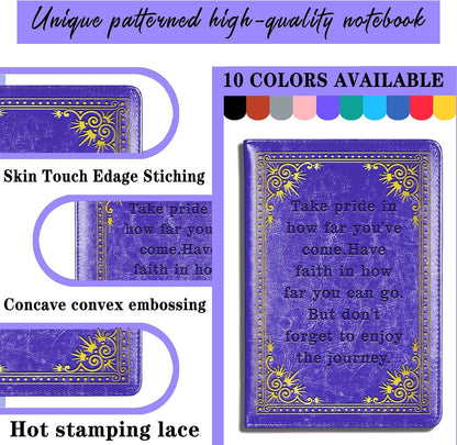 Inspirational Gift Appreciate Lined Journal Notebook Graduation Gift Take Pride In How Far You've Come Writing Notebook Encouragement Gift,1 Pack (Yellow),(Take pride-Yellow)
