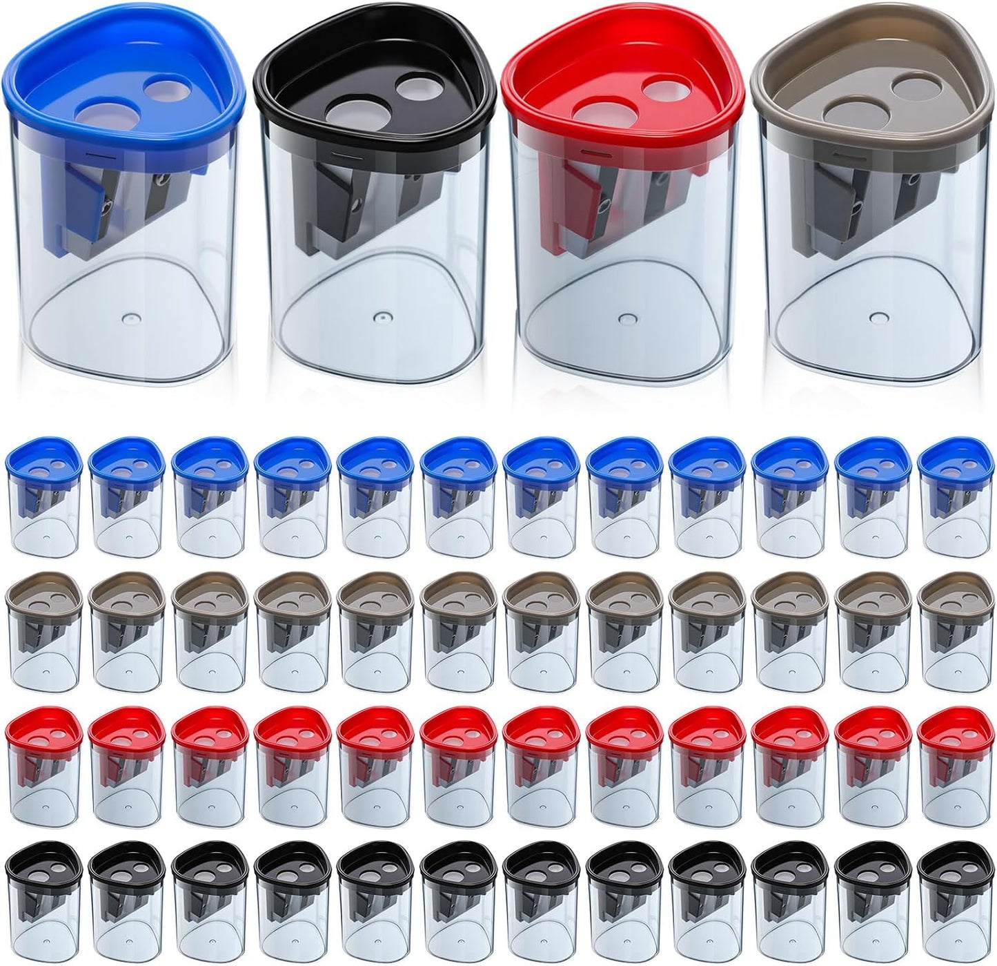 48 Pack Manual Pencil Sharpener Bulk Dual Hole Sharpeners for Standard and Large Sized Pencils Portable Handheld Design for Classroom Students Teachers Back to School Supplies Office Home Use