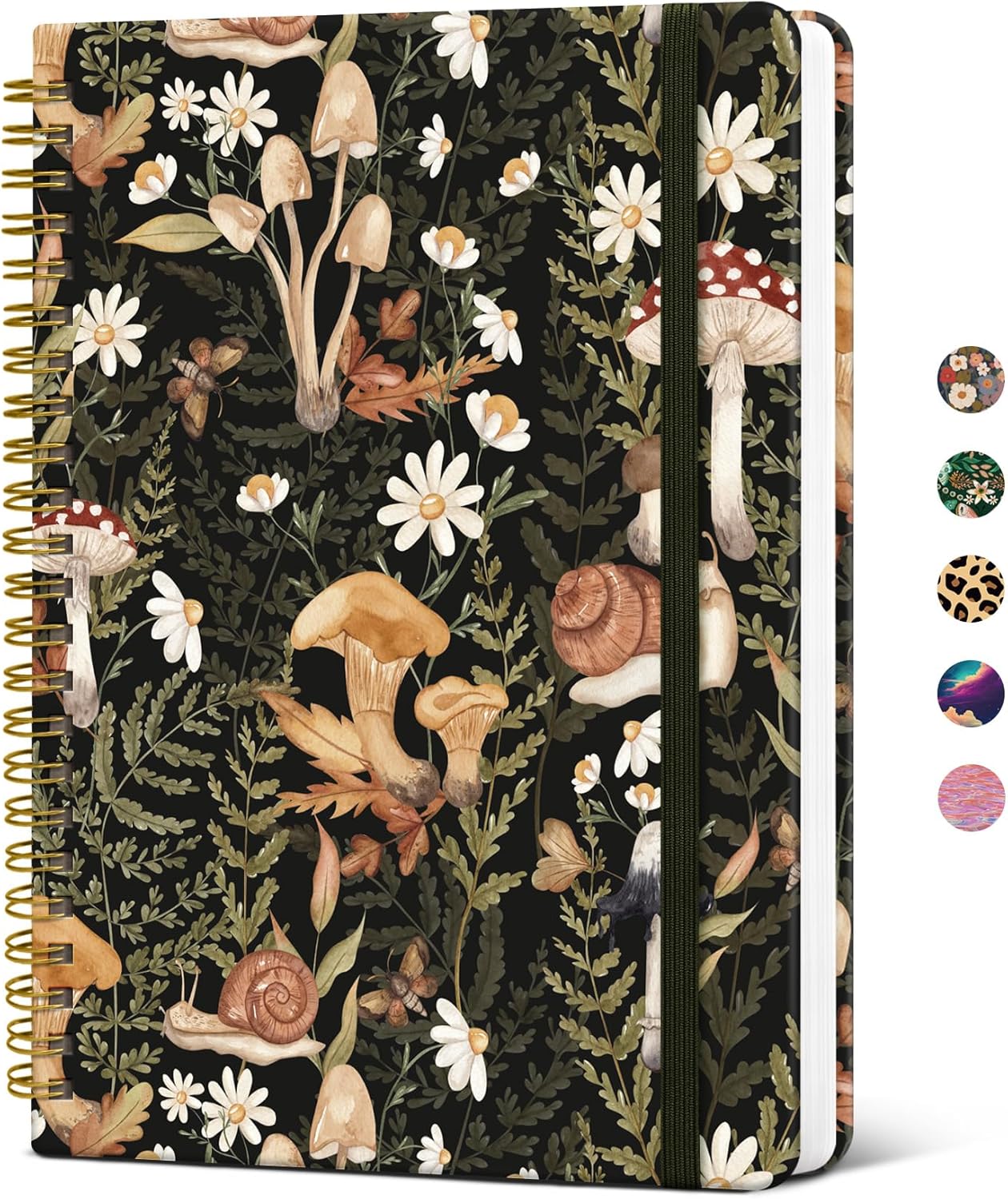 Taja Spiral Journal Notebook for Women, Pretty Hardcover Lined Notebook for Work & Note Taking, Aesthetic Cute Journal for Writing, 140 Pages, 5.8"x8.3", Floral