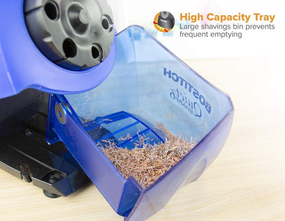 Bostitch Office QuietSharp Electric Pencil Sharpener, Heavy Duty Classroom or Office Use, Size Selector with 6 Different Sizes, Blue