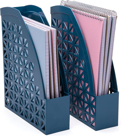Mintra Office Plastic Desk Organizer 2pk Magazine File (Lavender)