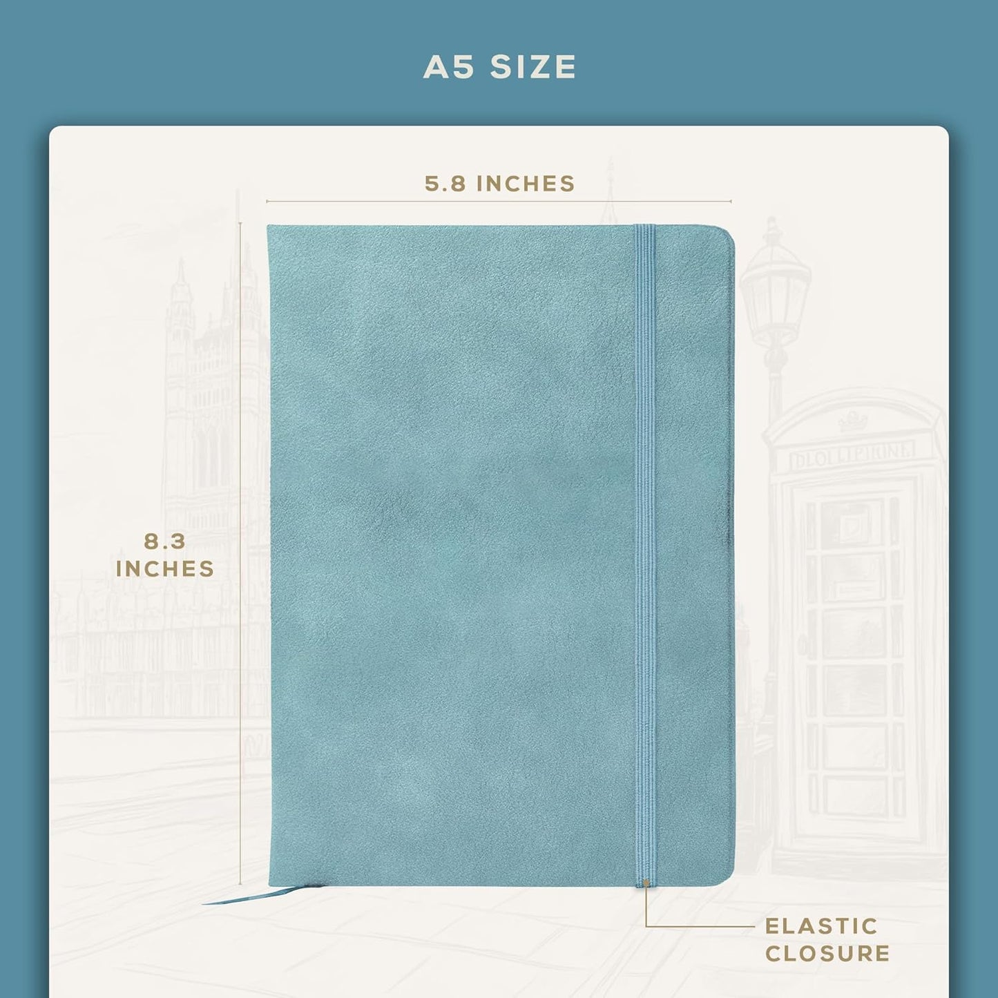 BEECHMORE BOOKS Large Lined Journal Notebook, 8.5" x 11.5" (A4) Hardcover Vegan Leather Executive Diary for Work, Thick 120gsm Paper, Lay-Flat Binding, Gift Box