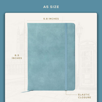 BEECHMORE BOOKS Large Lined Journal Notebook, 8.5" x 11.5" (A4) Hardcover Vegan Leather Executive Diary for Work, Thick 120gsm Paper, Lay-Flat Binding, Gift Box