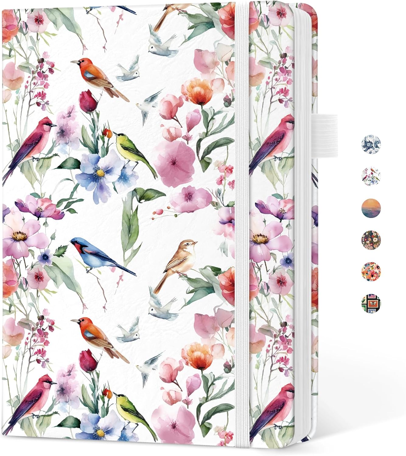 Taja Pretty Lined Journal for Women, Aesthetic Cute Hardcover Leather Journal for Writing, A5 College Ruled Notebook for Work & Note Taking, Perfect for Office School Home, 160 Pages, Meadow Flowers