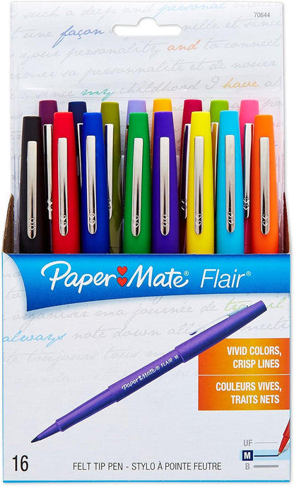 Paper Mate Flair Felt Tip Pens, Medium Point (0.7mm), Limited Edition Candy Pop Pack, 6 Count