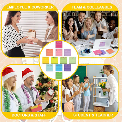 Yinder 48 Pcs Inspirational Sticky Notes Cute Motivational Sticky Notes Pad End of Year Employee Appreciation Gifts Bulk for Teacher Nurse Coworkers Office Supplies 3 x 3'' (Thank You,Dark Color)