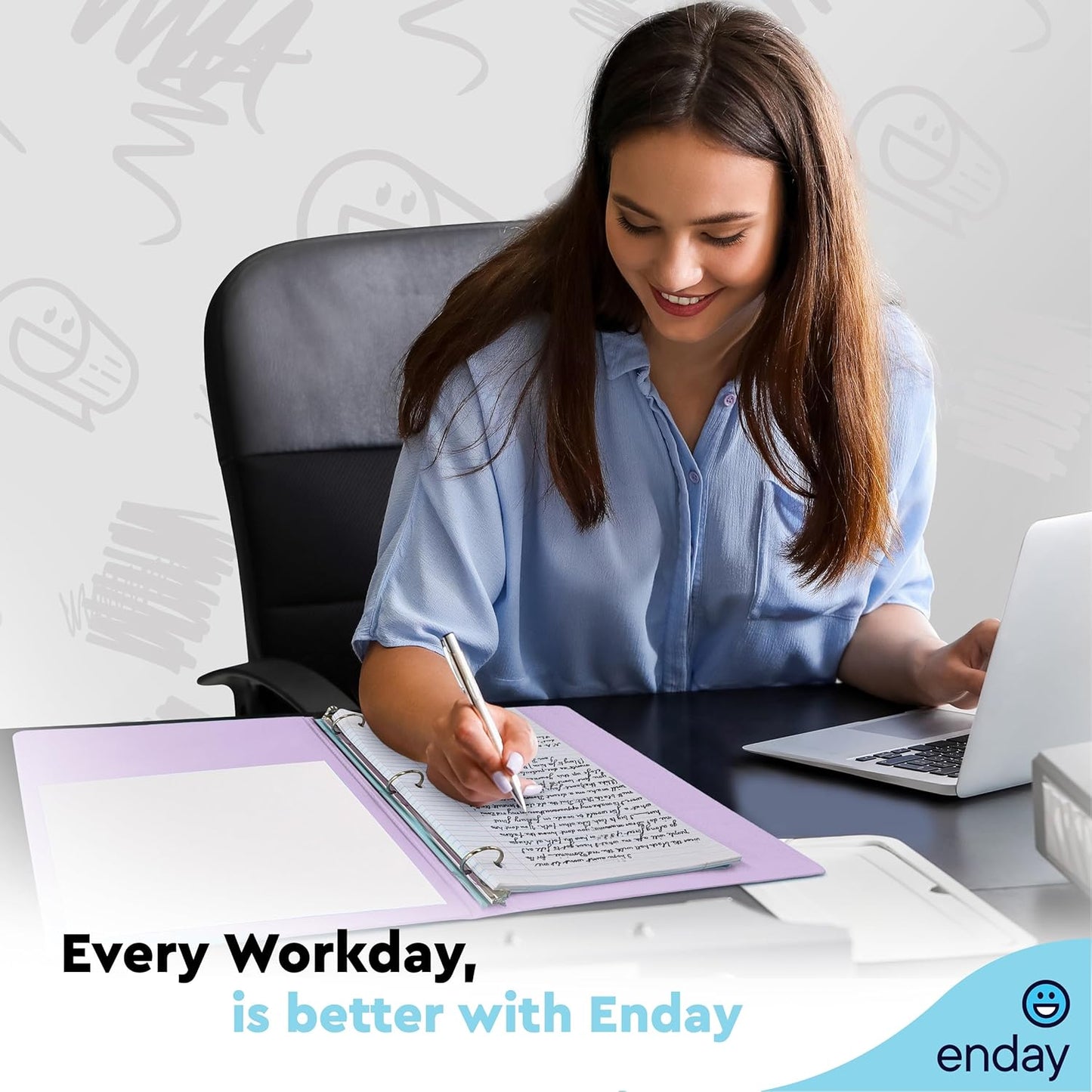 Enday 1.5 Inch Binder, Green - 1.5 Inch 3 Ring Binder, Round Ring Pastel with Clear View Cover for Letter Size 8.5 x 11'' Paper & 2 Inside Pockets, Ideal for School Supplies, Office, and Home