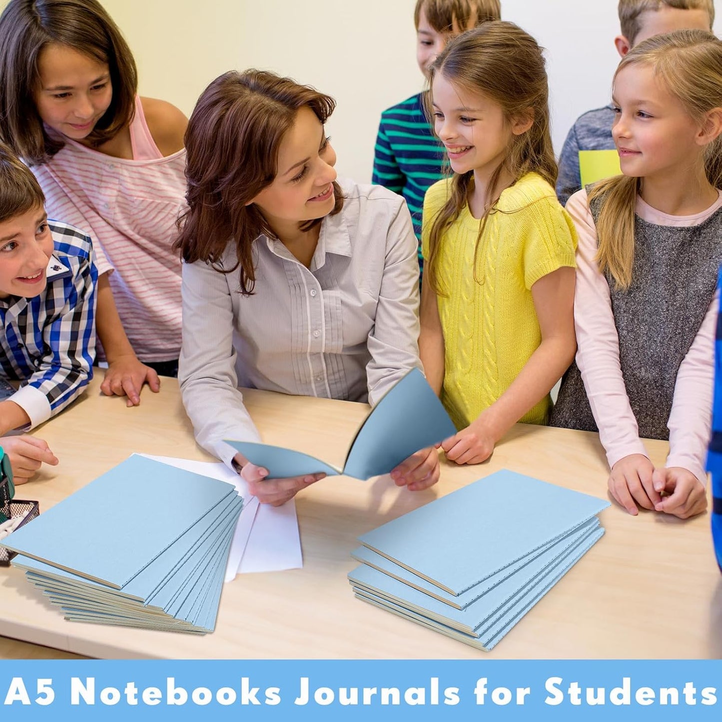 Mimorou 100 Pcs Journals Notebooks Bulk - Kraft Softcover A5 Small Notebooks 5.5 Inch x 8.3 Inch Notepads with 60 Page 30 Sheet for Writing Sketch Travel Office Supplies(Navy Blue,Lined)
