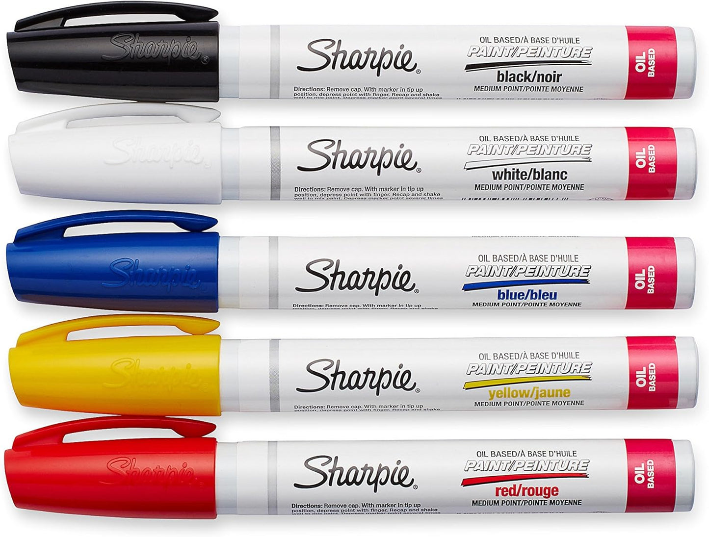 Sharpie Oil-Based Paint Markers, Fine Point, 5 Count - Great for Rock Painting
