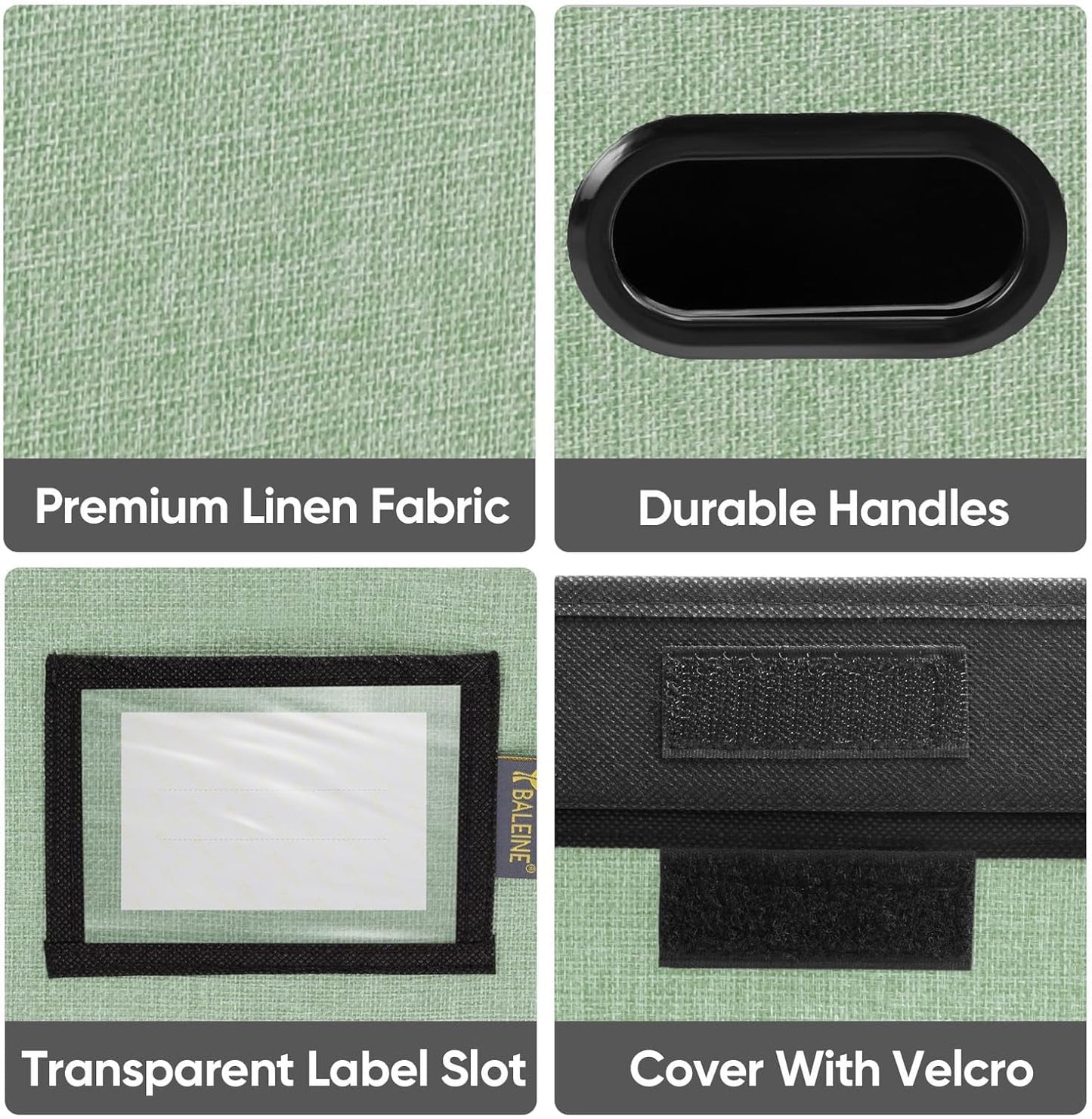 BALEINE File Organizer Box with Lid, Collapsible File Folder Organizer with Plastic Slide, Hanging File Folder Box for Office Document Storage (1 Pack, Black)