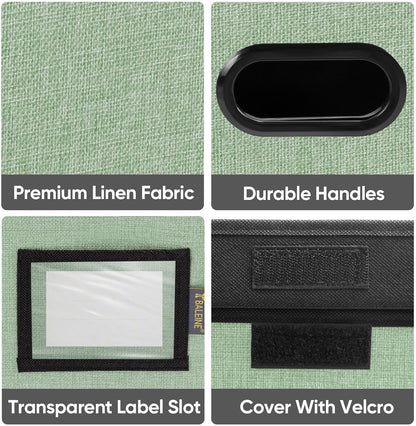 BALEINE File Organizer Box with Lid, Collapsible File Folder Organizer with Plastic Slide, Hanging File Folder Box for Office Document Storage (1 Pack, Black)