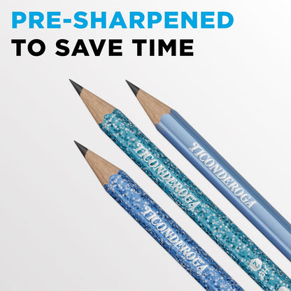 Ticonderoga Wooden Pencils, Pre-Sharpened, 2 HB Soft, Pastel Colors, 18 Count