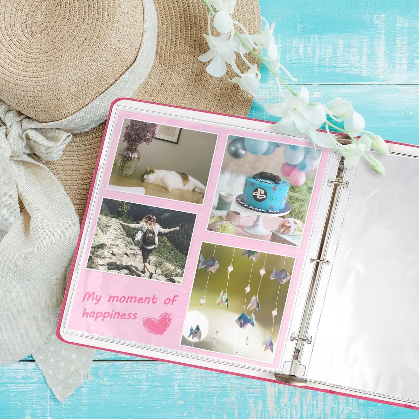 Vmiapxo 100 Pack Scrapbook Refill Pages 12x12 Inch, Clear Page Protectors Fit 3 Ring Scrapbooking Binder & 12 x 12 Photo Album, Heavyweight Plastic Protective Sleeves, Sheet Protectors