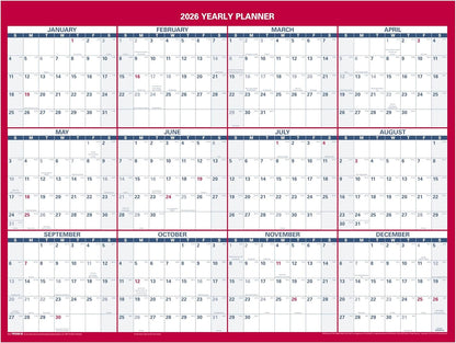 AT-A-GLANCE 2026 Erasable Calendar, Dry Erase Wall Planner, 12" x 16", Small, Vertical-Horizontal, Reversible, Compact (PM330B2826)
