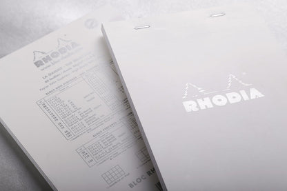 Rodia Rhodia cf12201 Notepad, No. 12 (3.3 x 4.7 inches (8.5 x 12 cm), 80 Sheets, Grid Ruled, Water Repellent Cover, Perforated, PEFC Certified, White