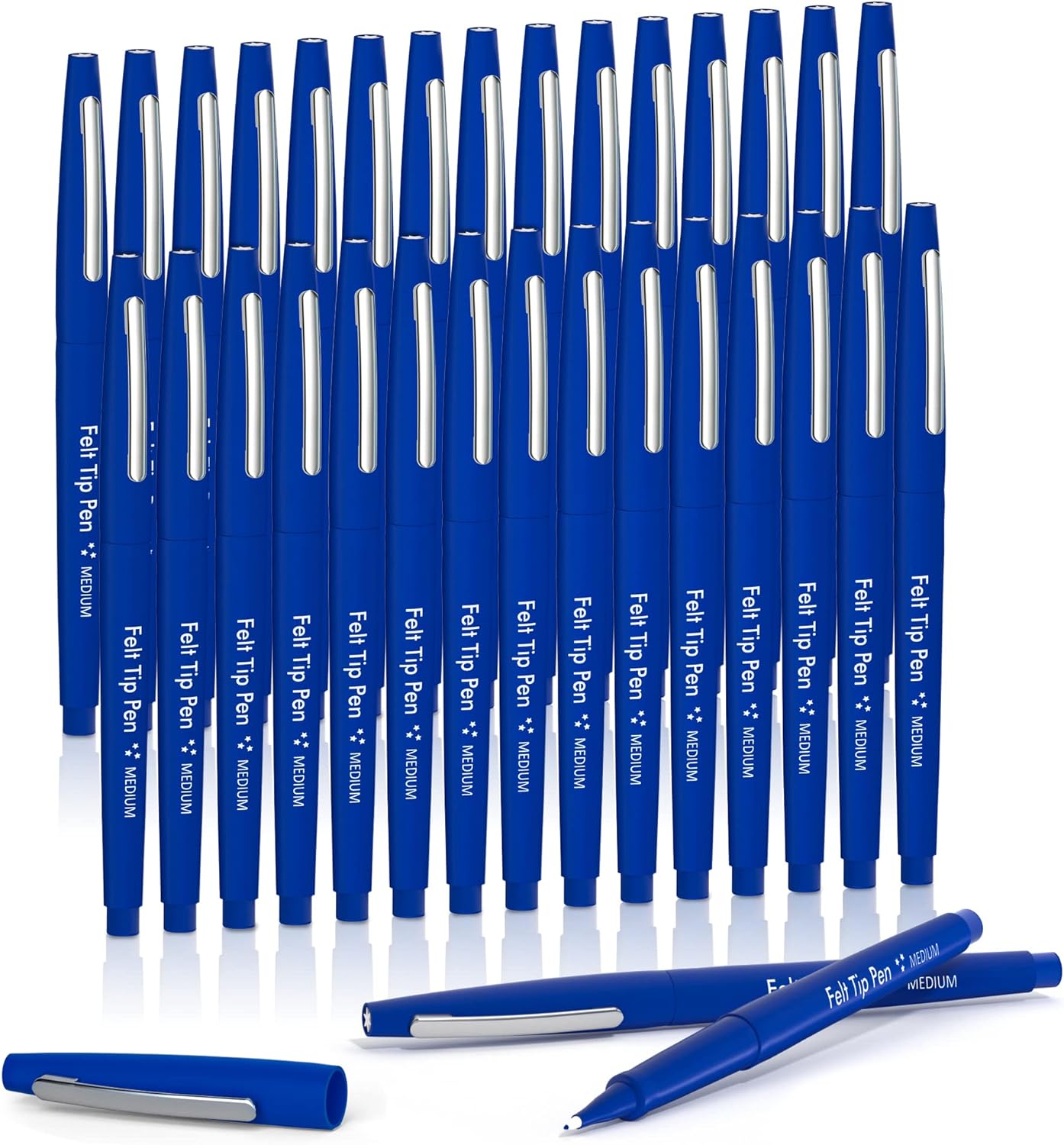 Lelix Felt Tip Pens, 30 Black Pack, 0.7mm Medium Point, Felt Tip Markers Pens for Journaling, Writing, Note Taking, Planner, Perfect for School Office and Art Supplies