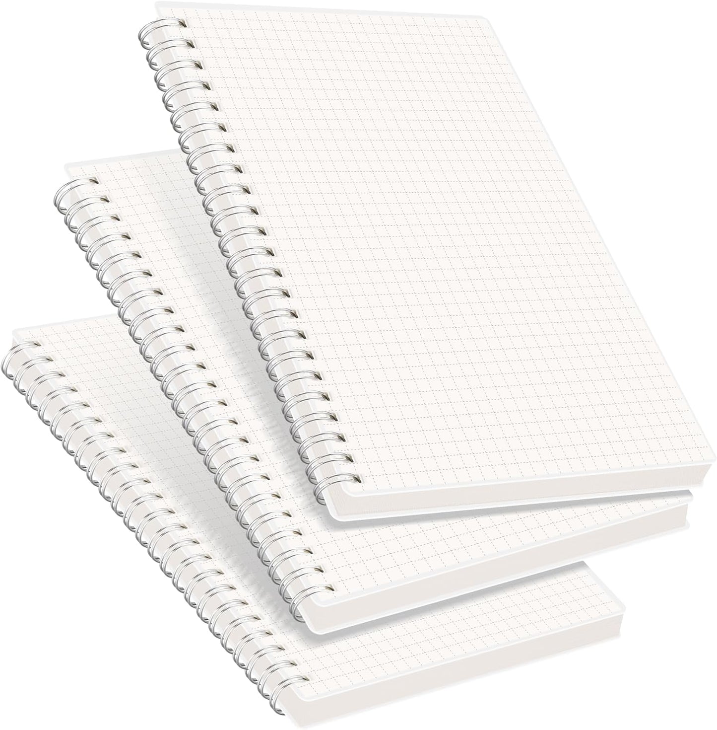 RETTACY Blank Journal Notebook, 3-Pack, 160 Pages per Pack, A5 Medium Size (5.7'' × 8.3''), 100 GSM Thick Paper, Spiral-bound, Flexible Plastic Cover, for Sketching, Drawing, Painting