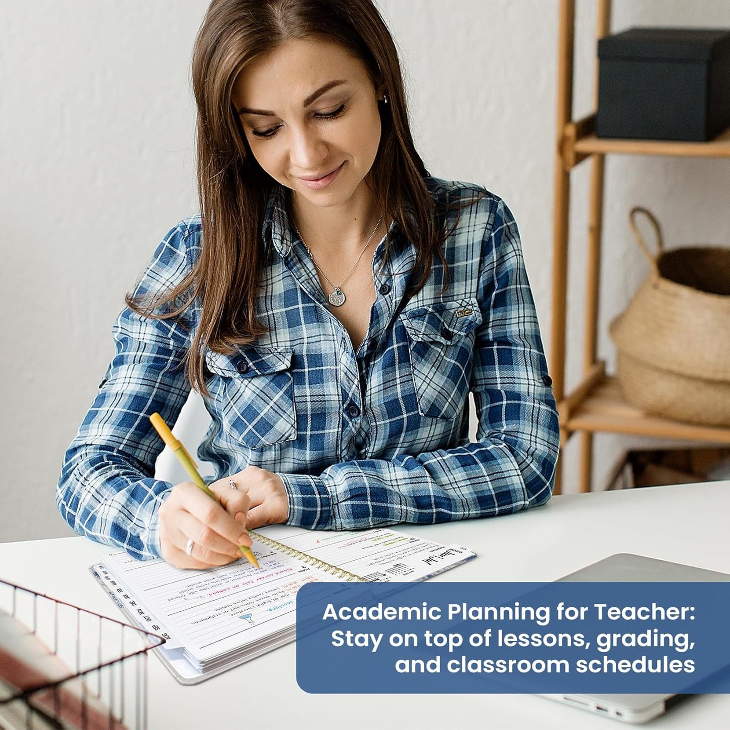 Planner 2026-2027, Academic Year Monthly and Weekly Calendar Planner, Jul 2026 - Jun 2027, Hardcover Teacher Student Planning Agenda book with Tabs, Perfect for School Office Supplies, 6.3" x 8.5" - Wildflowers