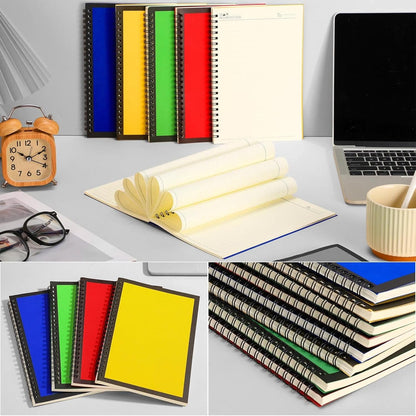 Leelosp 12 Pack Small Spiral Notebook Lined Spiral Journal College Ruled Notebook Wire Bound Kraft Cover, 120 Pages for Work (Multicolor,5.5 x 8.3 Inch)