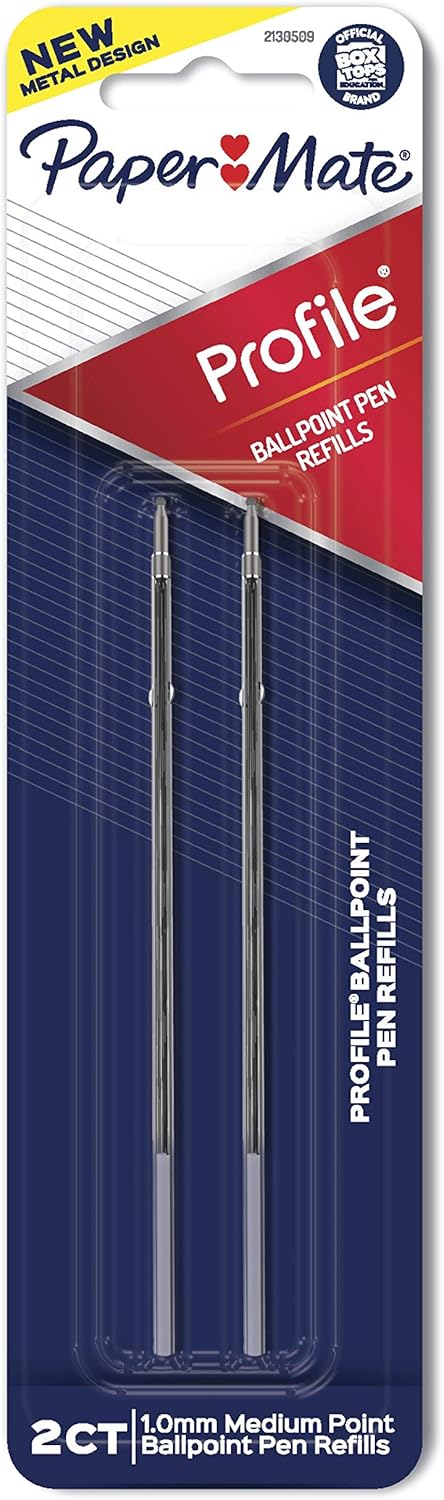 Paper Mate Profile Pen Refills, Pen Ink for Ballpoint Pens, 1.0 mm, Black,