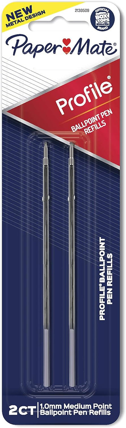 Paper Mate Profile Pen Refills, Pen Ink for Ballpoint Pens, 1.0 mm, Black,