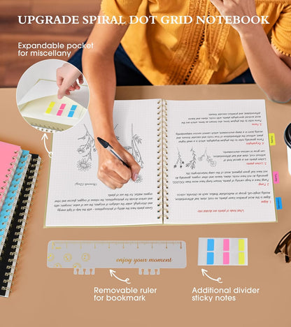 Spiral Notebook Journal 8.5” x 11”, A4 Large Pink Notebooks for Women Men, College Ruled Lined Journal, 100 GSM Paper, Plastic Hardcover Spiral Bound Journals for Work School Note Taking Business