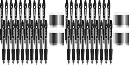 Shuttle Art Black Gel Pens, 48 Pack(20 Pens with 28 Refills) Retractable Medium Point Rollerball Gel Ink Pens Smooth Writing with Comfortable Grip for Office School Home Work
